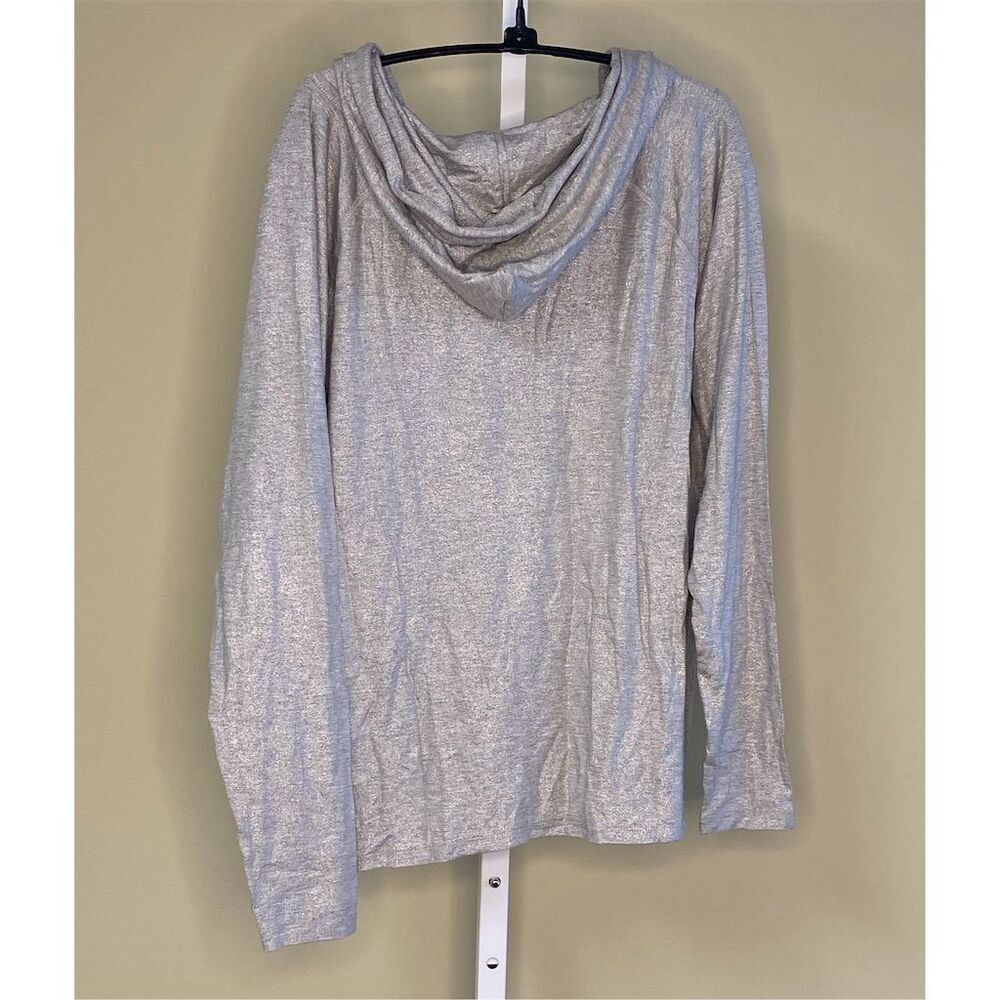 Majestic Filatures NWT Women's V-Neck Drawstring Hoodie in Gray Size 2/Small - Picture 4 of 10